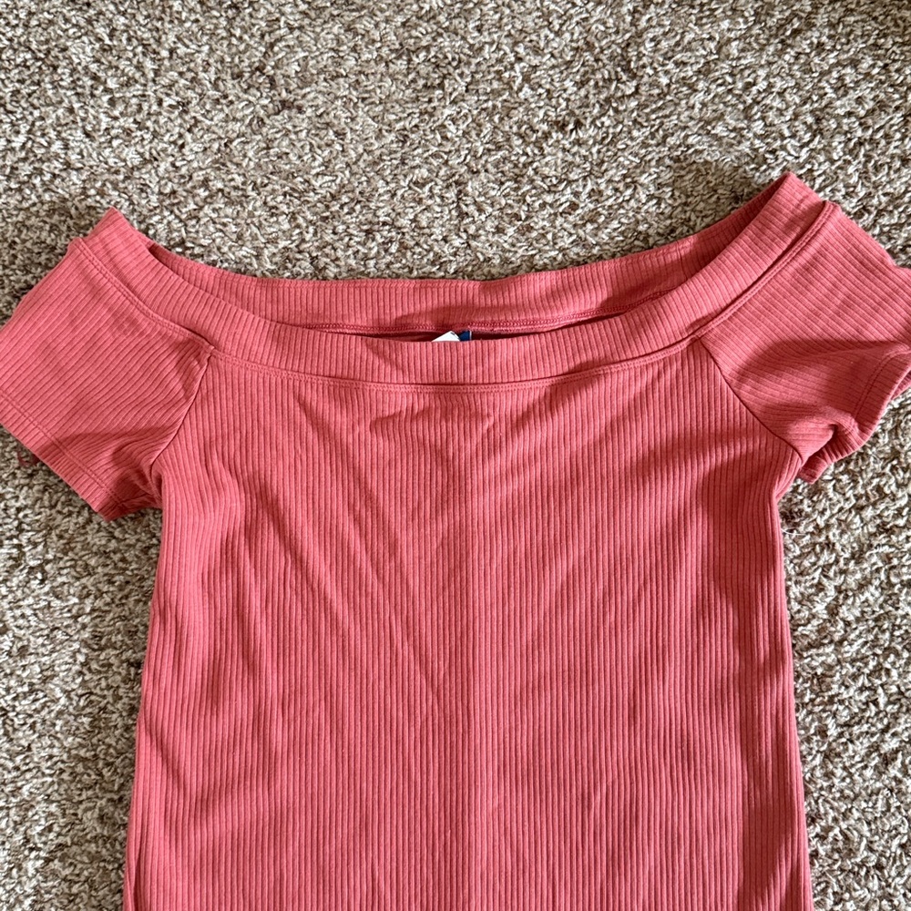Old Navy Off-Shoulder Ribbed Tunic - Pink - Picture 2 of 7